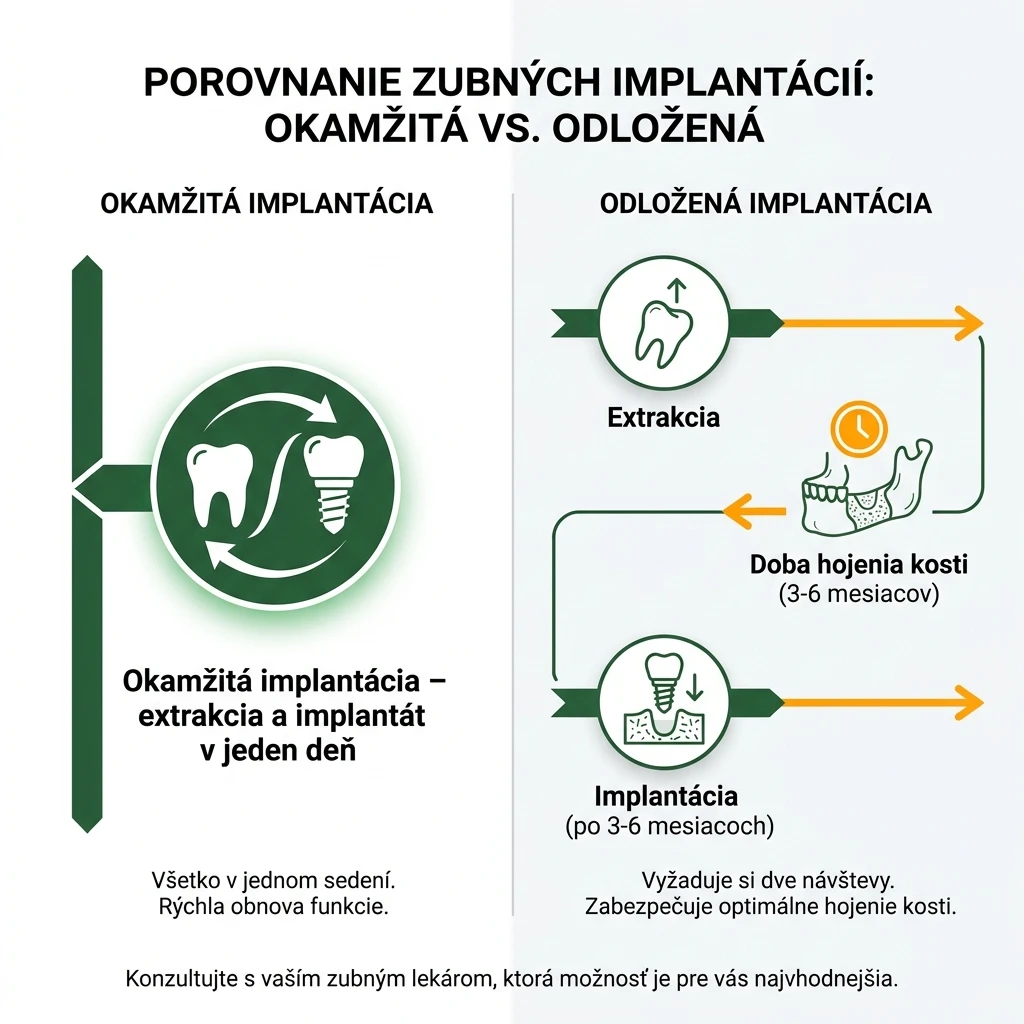 Ilustrácia okamžitej implantácie zuba